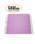 Iridesi square end, 7 inch nail files, 50 pack, front showing printing back showing none. Magenta center 100/180 grit, white background. Icon showing "Case qty" indicating this image represents a case quantity item.