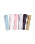 colorful mini nail file 12 pack. two of each, blue, white, pink, zebra, black, brown