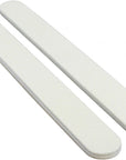 Two white nail files, white center, on a white background