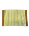 Brown paper, yellow center, Iridesi nail files in a 50 pack, showing the front side and back side of the nail file with no print.
