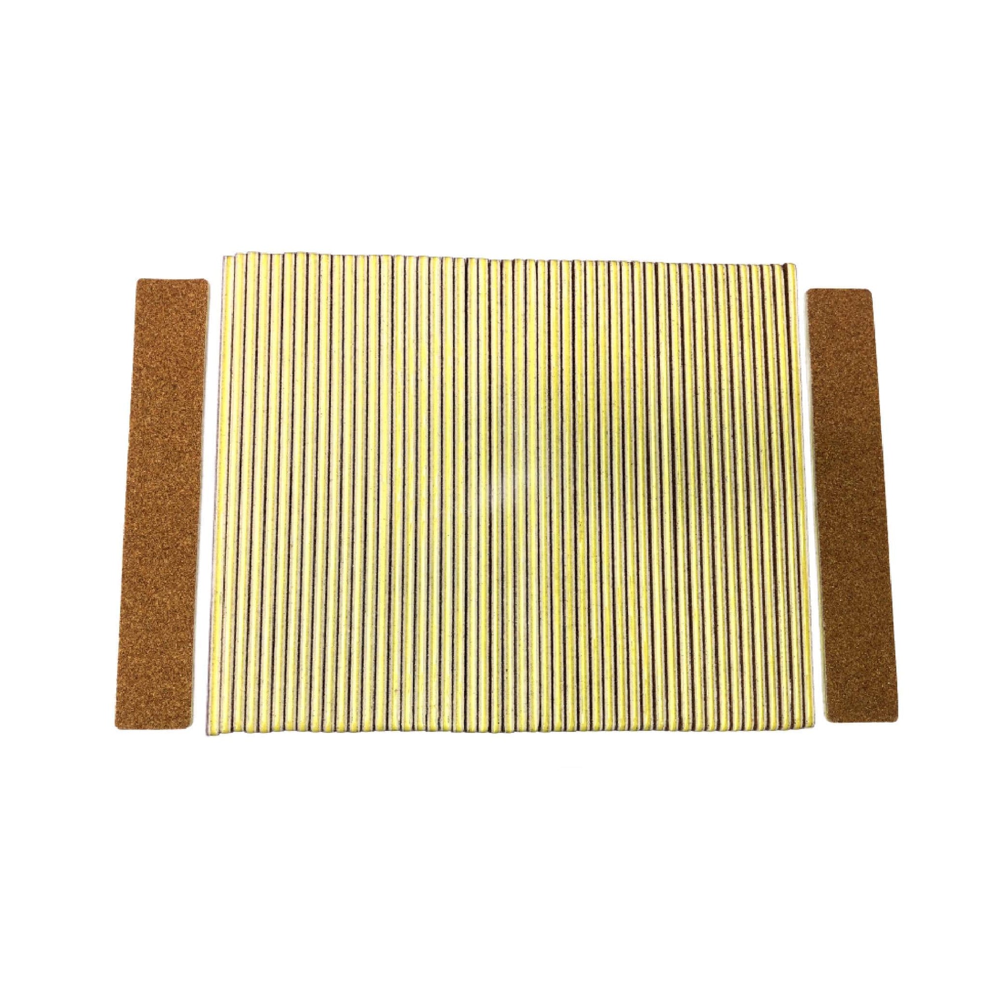 50 pack of iridesi nail files, brown color grit and yellow center