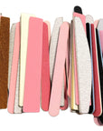 close up of minor flawed nail files various shapes and colors