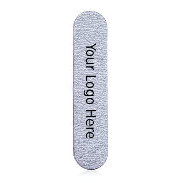 one mini zebra nail file on a white background with the text "your logo here" in the center of the grey nail file
