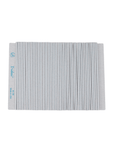 Iridesi square end, 7 inch nail files, 50 pack, front showing printing back showing none. White center 80/80 grit, white background.