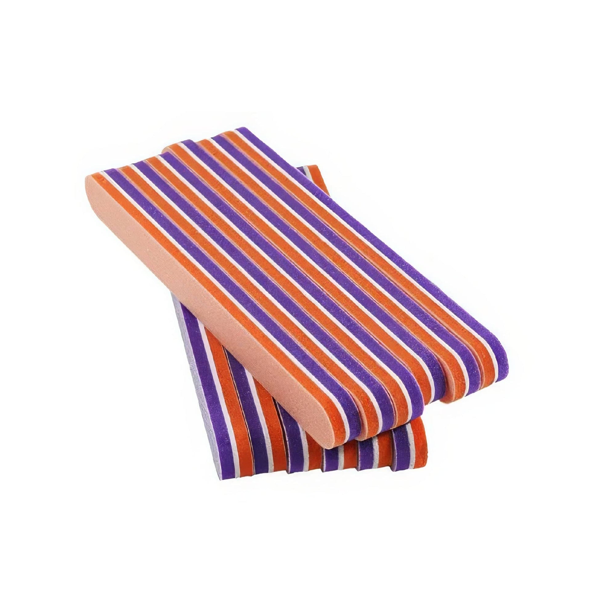 purple and orange thick sponge nail files, white core, 12 pack