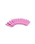 Teenie toe separators 12 pack. Pink toe separators in the shape of a baby foot. White background