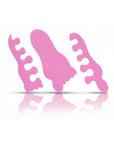 Teenie toe separators. Pink toe separators in the shape of a baby foot. White background