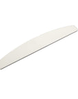 one white bridge shaped nail file, white plastic center, white background