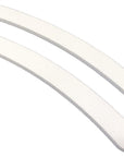 two white banana nail files, white center on a white background.
