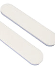 two mini white nail files, white background, white center, 3/4 inch wide