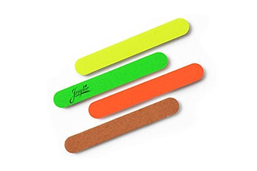 bright color mini nail files various colors, 4 nail files on a white background.