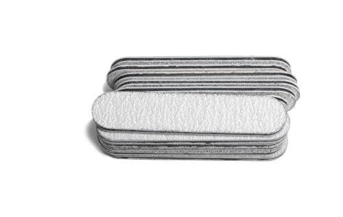 mini zebra nail files 3.5 inches long, 3/4 of an inch wide, black plastic center, 12 pack pile.