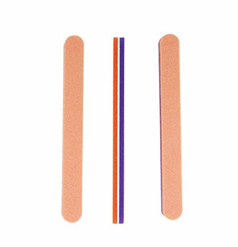 purple and orange thick sponge nail files, white core