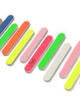 bright color mini nail files various colors, 12 nail files on a white background.