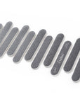 mini black nail files 100/180 grit, white background, white plastic center.