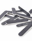 mini black nail files 100/180 grit, white background, white plastic center.