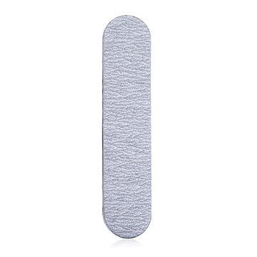 One mini zebra nail file on a white background laying vertically, 3/4 of an inch wide