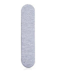 One mini zebra nail file on a white background laying vertically, 3/4 of an inch wide