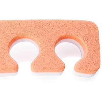 orange toe separator close up