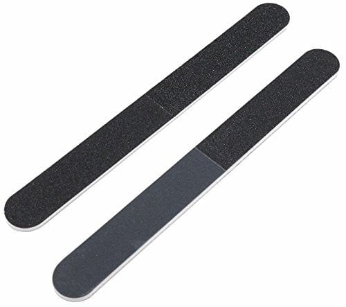 black 4 way nail files, white center, white background.