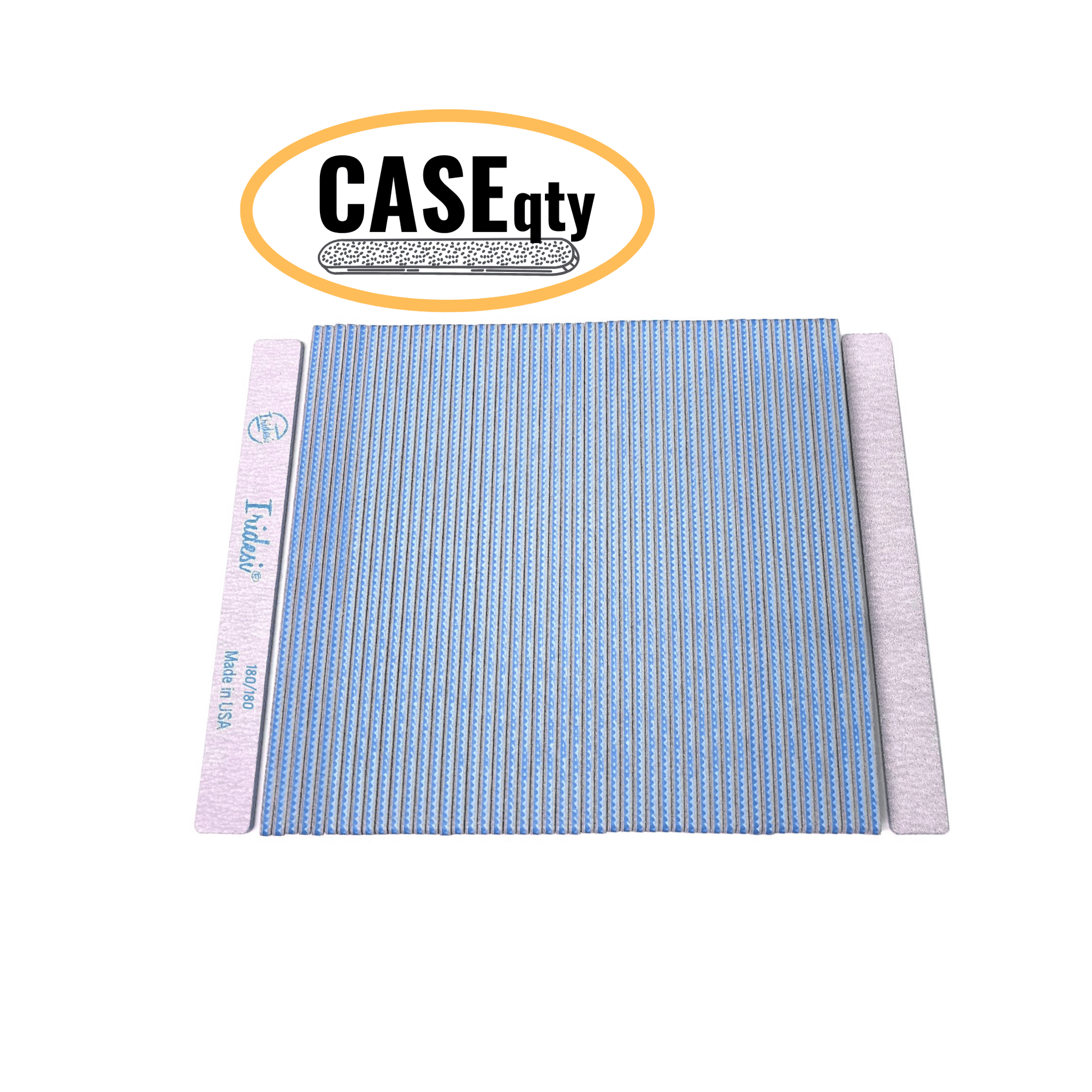 Zebra Color Coded Emery Boards, Nail Filer Serrated Edge, Square End Fingernail Files, Case of 40 Packs of 50 Pieces