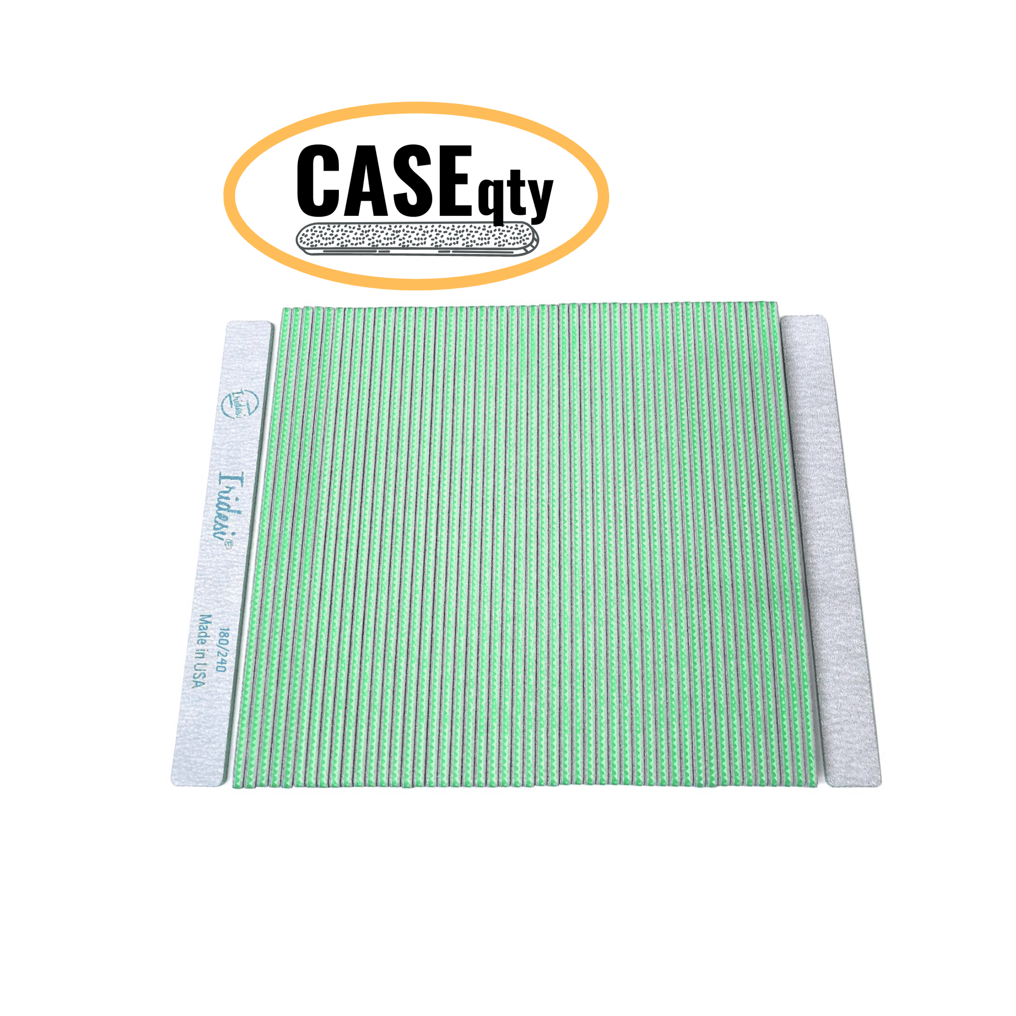 Zebra Color Coded Emery Boards, Nail Filer Serrated Edge, Square End Fingernail Files, Case of 40 Packs of 50 Pieces