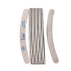 12 pack of grey banana nail files, vertical, front has Iridesi brand markings, back is blank.