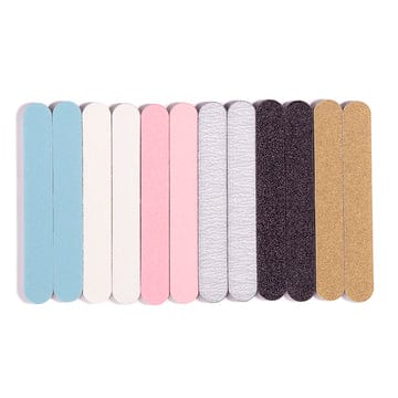 Iridesi Professional Colorful Mini Finger Nail Files Washable Emery Boards 3-1/2 Inches Long 12 Fingernail Files Per Pack