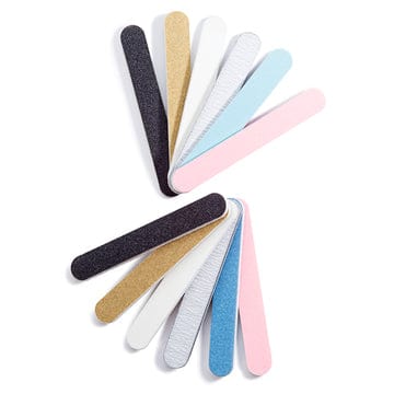 Iridesi Professional Colorful Mini Finger Nail Files Washable Emery Boards 3-1/2 Inches Long 12 Fingernail Files Per Pack